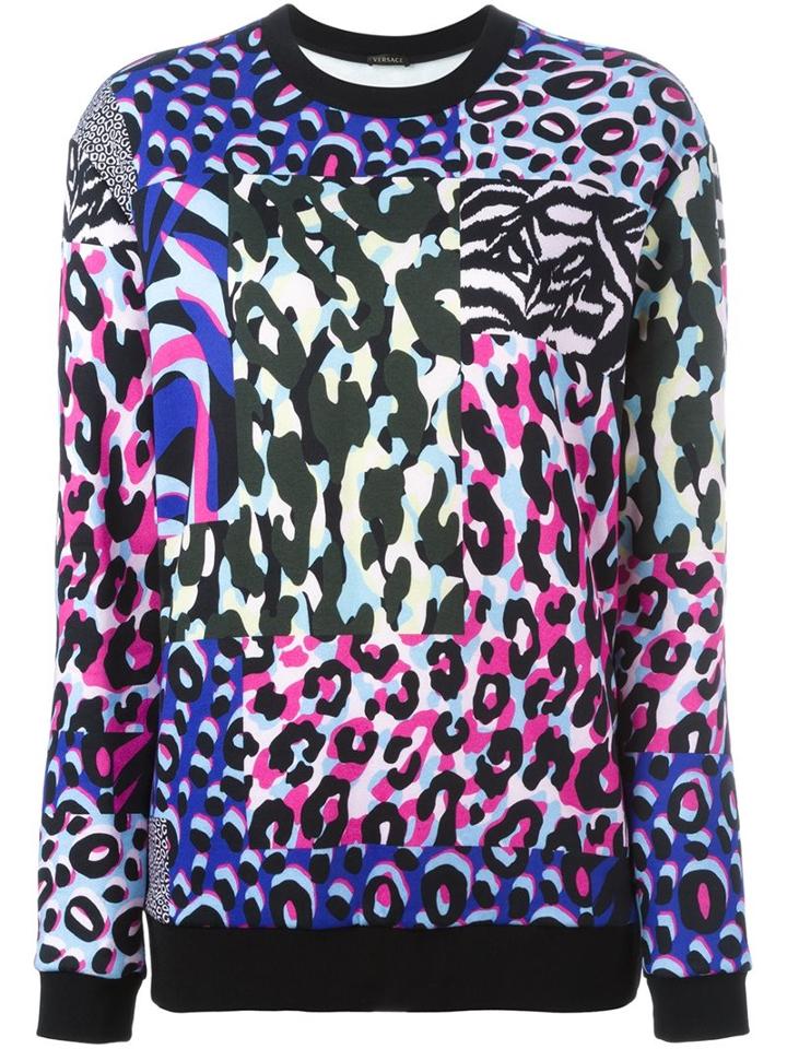 Versace 'wild Patch' Sweatshirt, Women's, Size: 38, Cotton/viscose/polyester/spandex/elastane