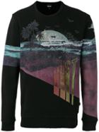 Just Cavalli Graphic Print Sweatshirt, Men's, Size: Medium, Black, Cotton