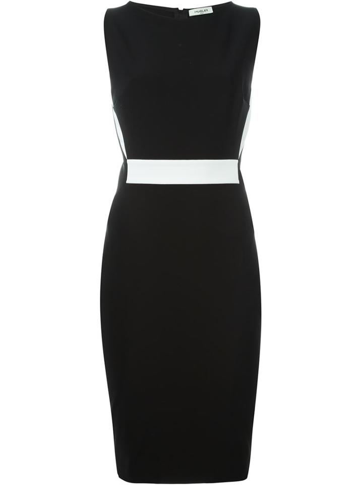 Mugler Contrast Panel Fitted Dress