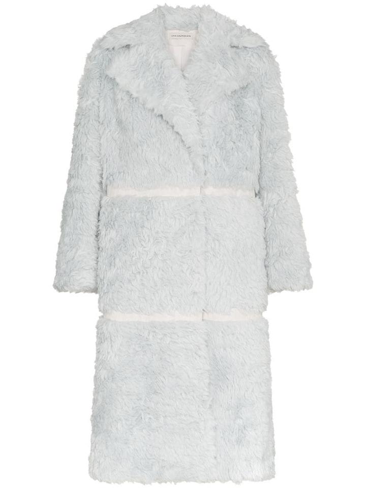Vika Gazinskaya Double Breasted Panelled Mohair Alpaca Blend Coat -