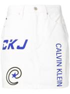 Ck Jeans Classic Denim Mini Skirt - White