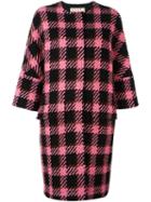 Marni Boucle Plaid Coat, Women's, Size: 42, Black, Cotton/wool