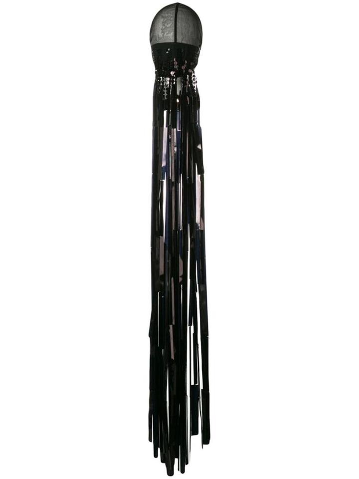 Rick Owens Sequinned Mesh Face Mask - Black