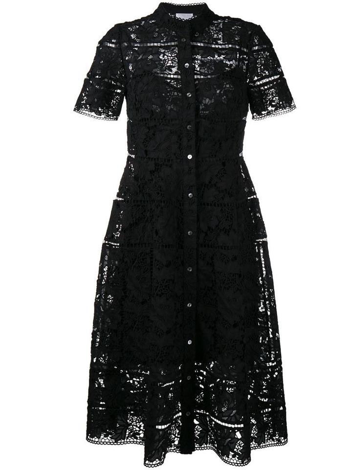 Zimmermann 'gossamer' Lace Shirt Dress, Women's, Size: 3, Black, Polyester/spandex/elastane/cotton