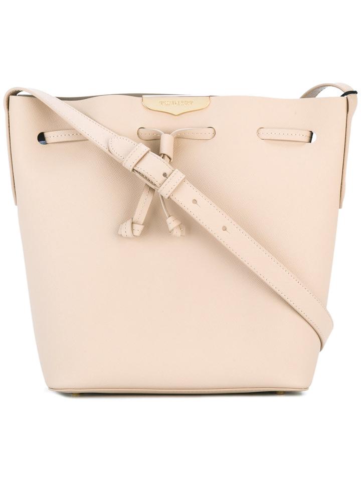 Twin-set - Drawstring Crossbody Bag - Women - Calf Leather - One Size, Women's, Nude/neutrals, Calf Leather