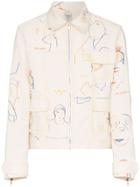 Bethany Williams Portraits Print Denim Jacket - Neutrals