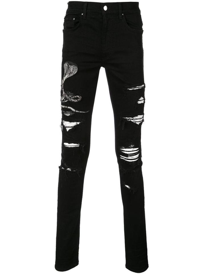 Amiri Snake Patch Jeans - Black