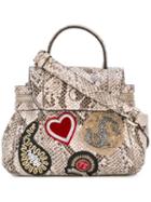 Twin-set Snakeskin Print Tote Bag, Women's, Nude/neutrals, Leather/pvc