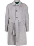 0909 Belted Single-breasted Coat - Grey