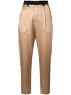 Fleur Du Mal Cropped High-waisted Trousers - Gold