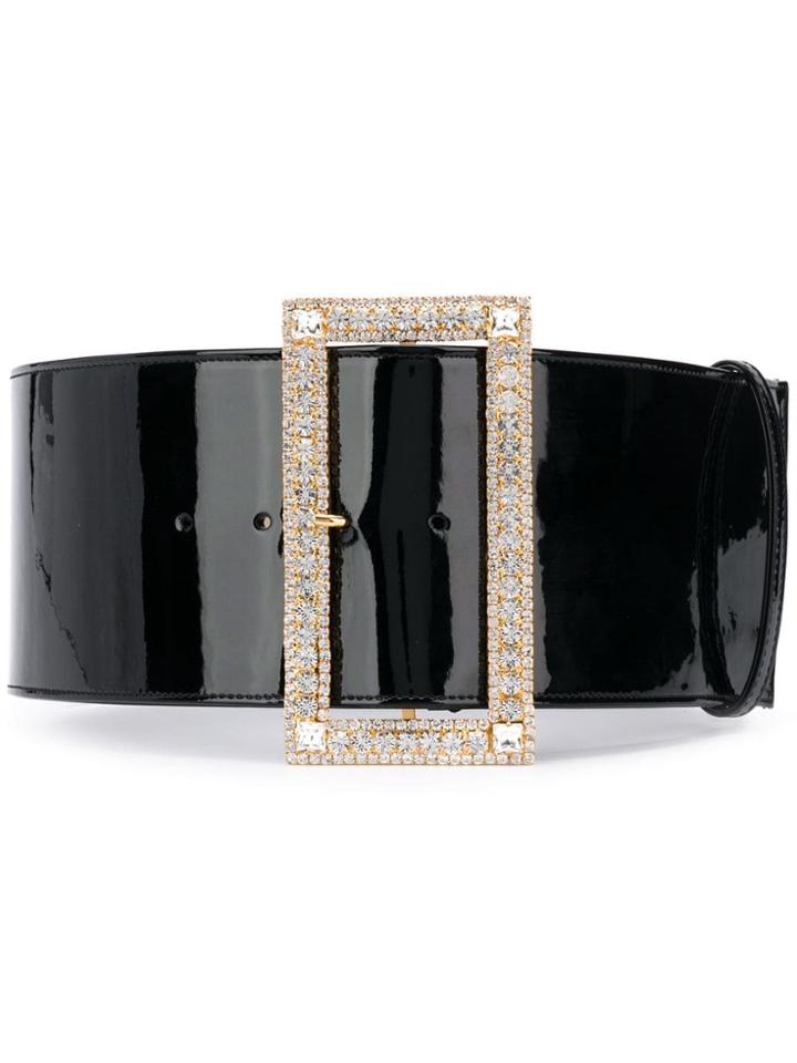 Alexandre Vauthier Crystal Embellished Buckle Belt - Black