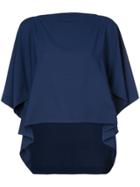 132 5. Issey Miyake Draped Short-sleeved Blouse - Blue