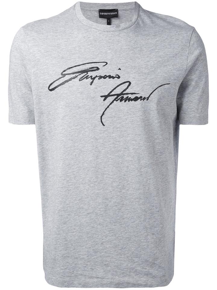Emporio Armani - Logo Print T-shirt - Men - Cotton - S, Grey, Cotton