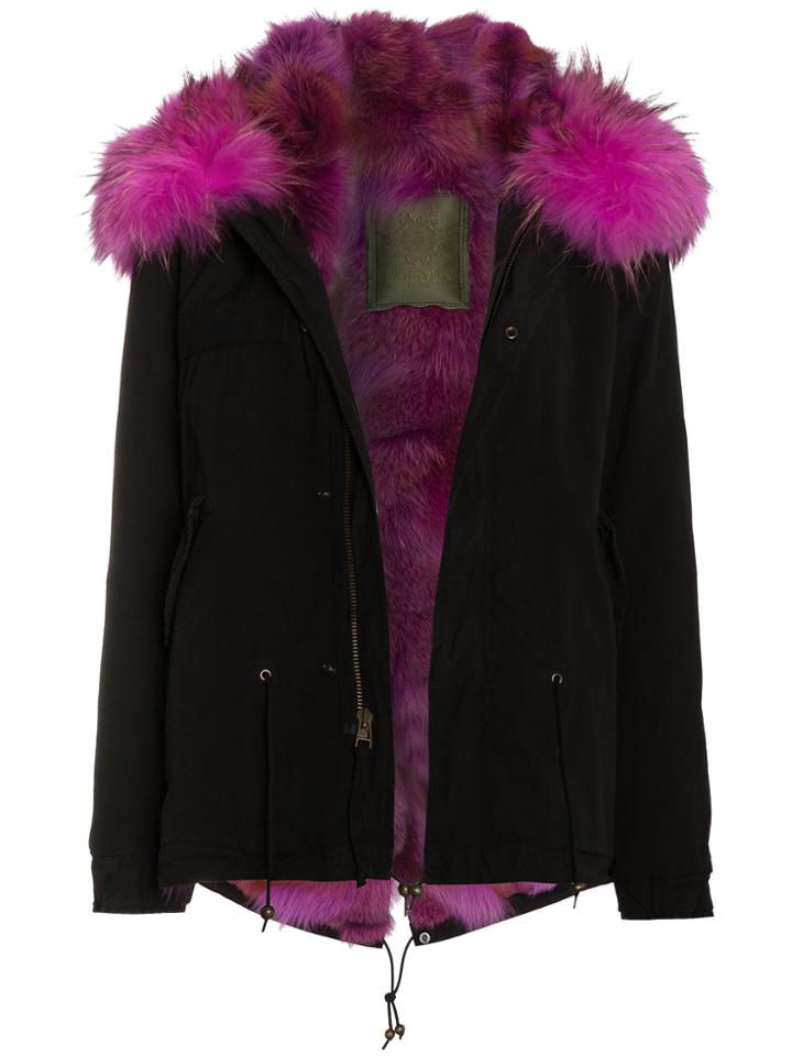 Mr & Mrs Italy Mini Fur Lined Parka Jacket - Black