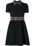 Valentino Bead Embroidery Dress, Women's, Size: 40, Black, Silk/polyamide/polyester/wool