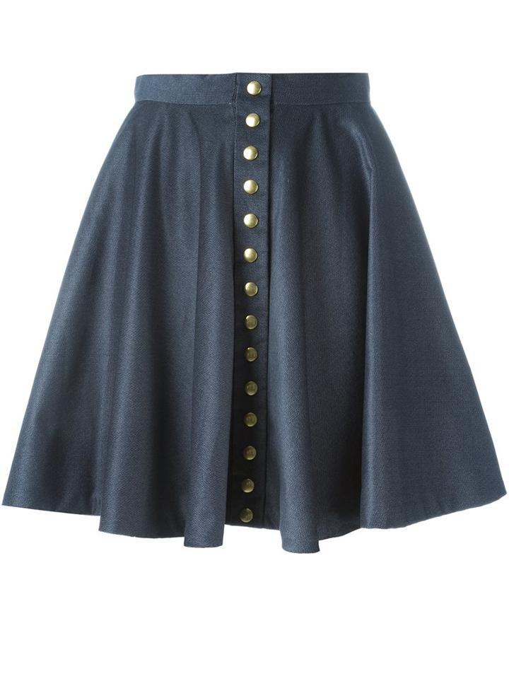 Olympia Le-tan Buttoned Full Mini Skirt