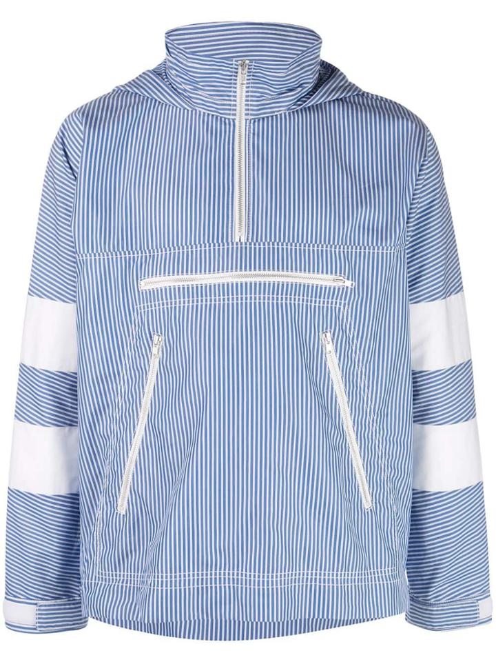 Comme Des Garçons Shirt Striped Hoodie - Blue