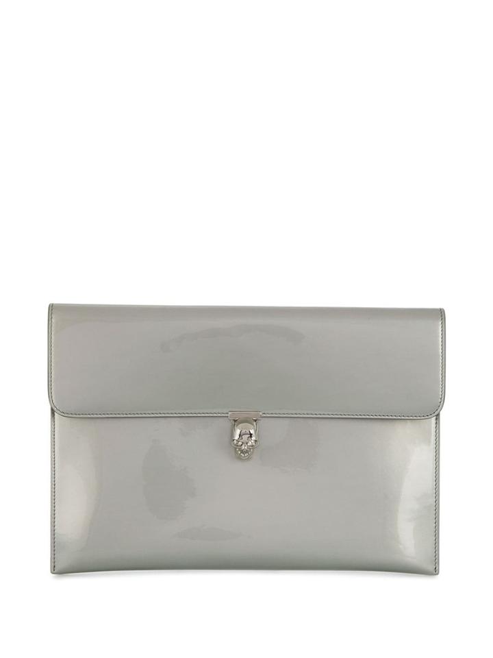 Alexander Mcqueen Skull-embellished Clutch - Silver