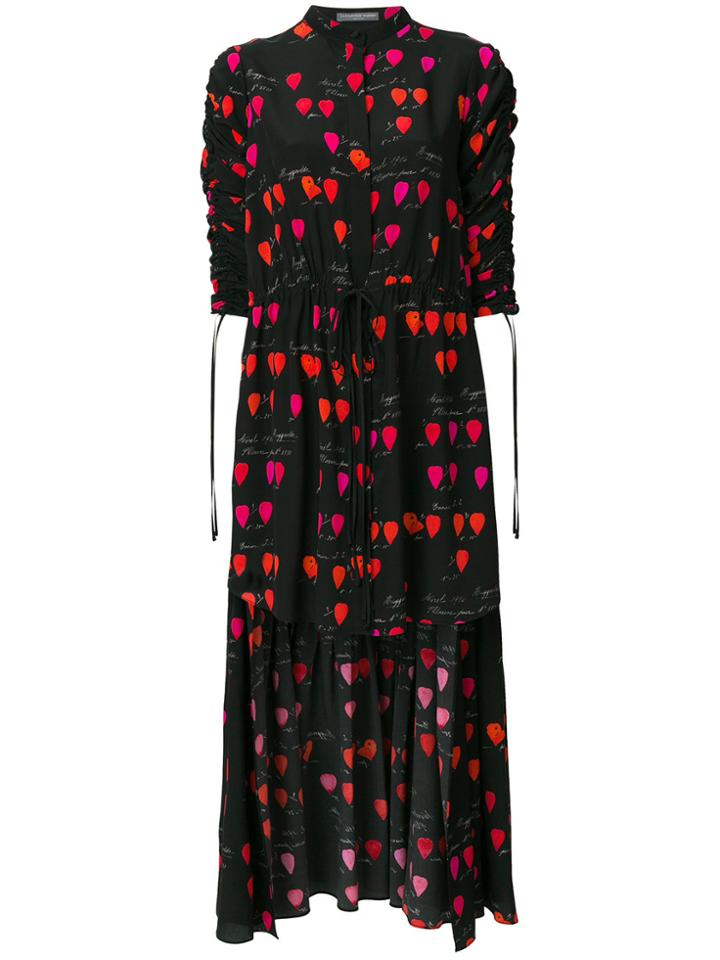 Alexander Mcqueen Petal Print Frock Shirt - Black