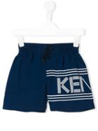 Kenzo Kids - Logo Print Swim Shorts - Kids - Polyamide-8 - 12 Yrs, Blue