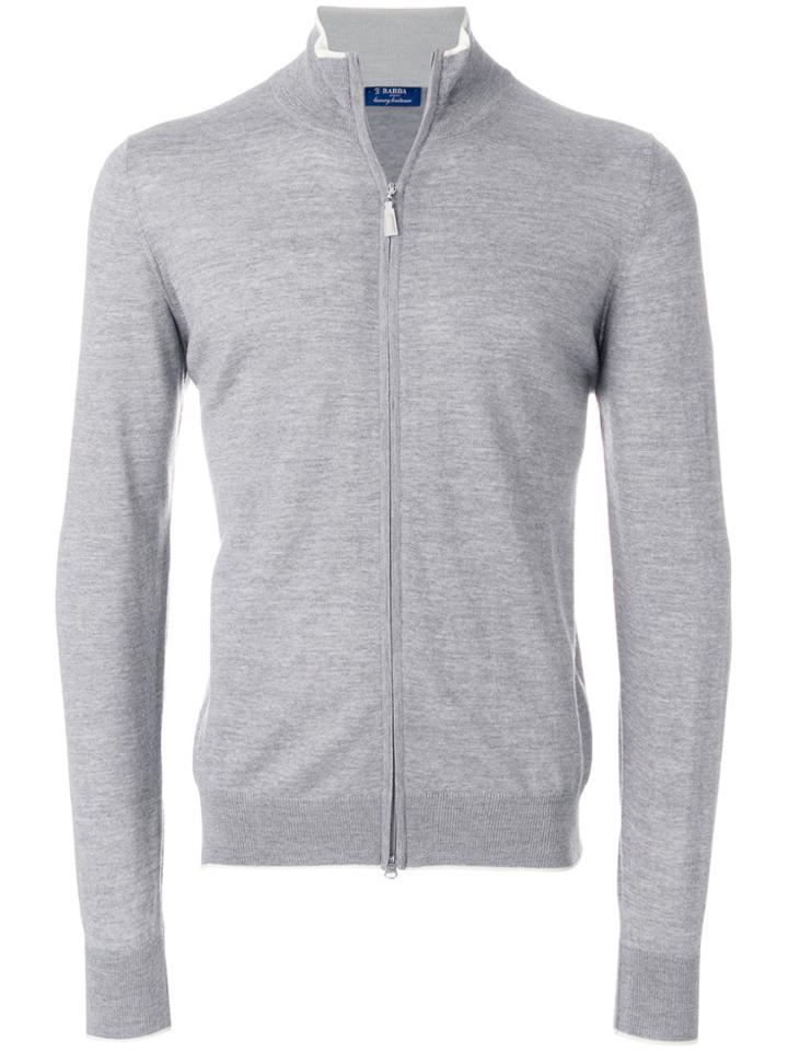 Barba Zip Up Sweatshirt - Grey
