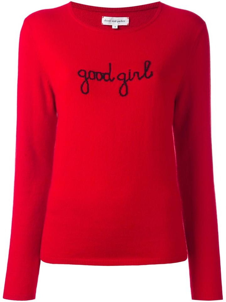 Chinti And Parker 'good Girl' Sweater, Size: Xs, Red, Cashmere