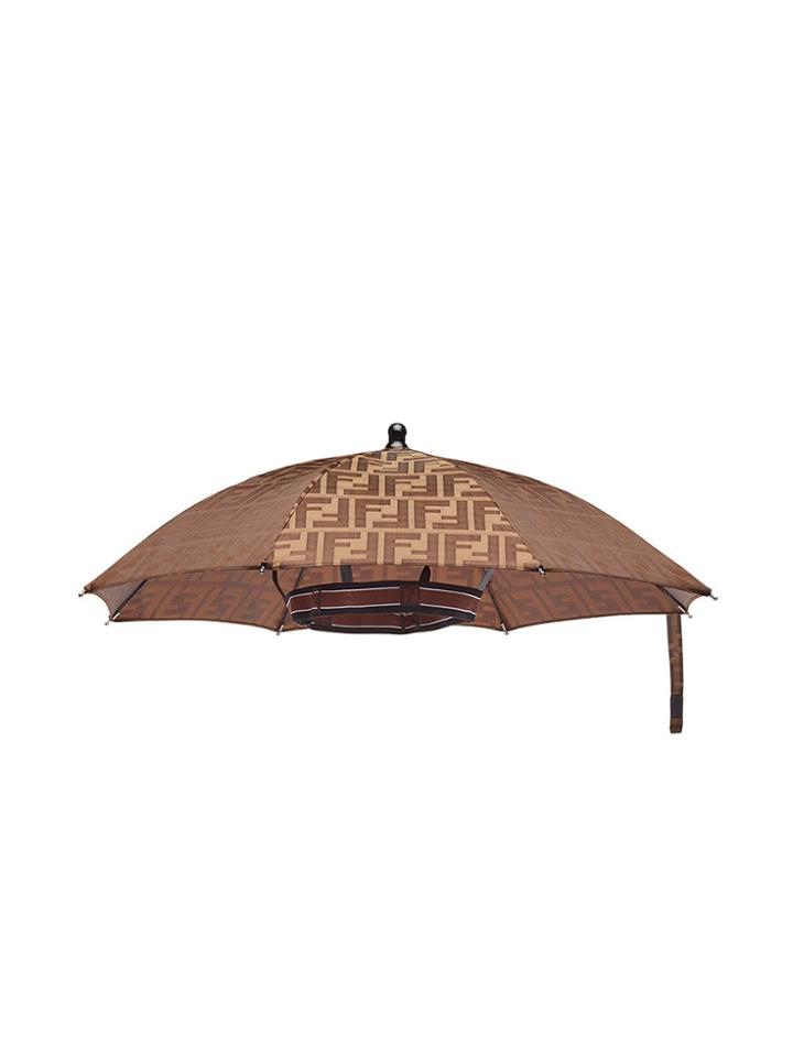 Fendi Ff Logo Umbrella Hat - Brown