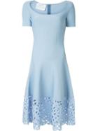 Oscar De La Renta Lace Hem Dress - Blue