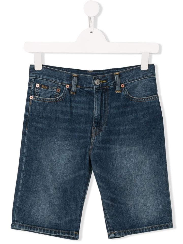 Ralph Lauren Kids Skinny Denim Shorts - Blue