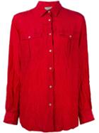 Forte Forte Crinkled Shirt, Women's, Size: 1, Red, Silk