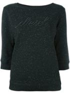 Diesel Embroidered Logo Sweatshirt, Women's, Size: Small, Black, Cotton/polyester
