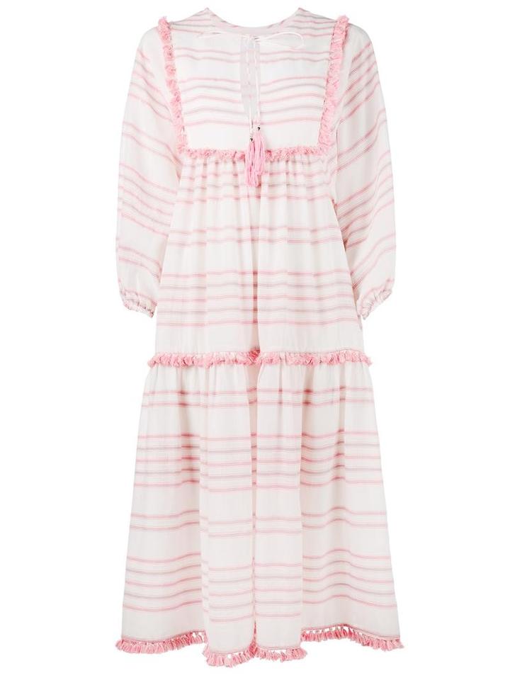 Zimmermann Striped Valour Dress, Women's, Size: 3, Pink/purple, Cotton/polyester