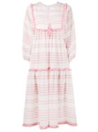 Zimmermann Striped Valour Dress, Women's, Size: 3, Pink/purple, Cotton/polyester