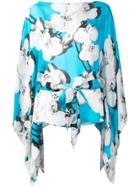 Roberto Cavalli Floral Flared Blouse - Blue
