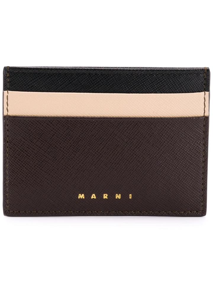 Marni Logo Embossed Card Holder - Brown