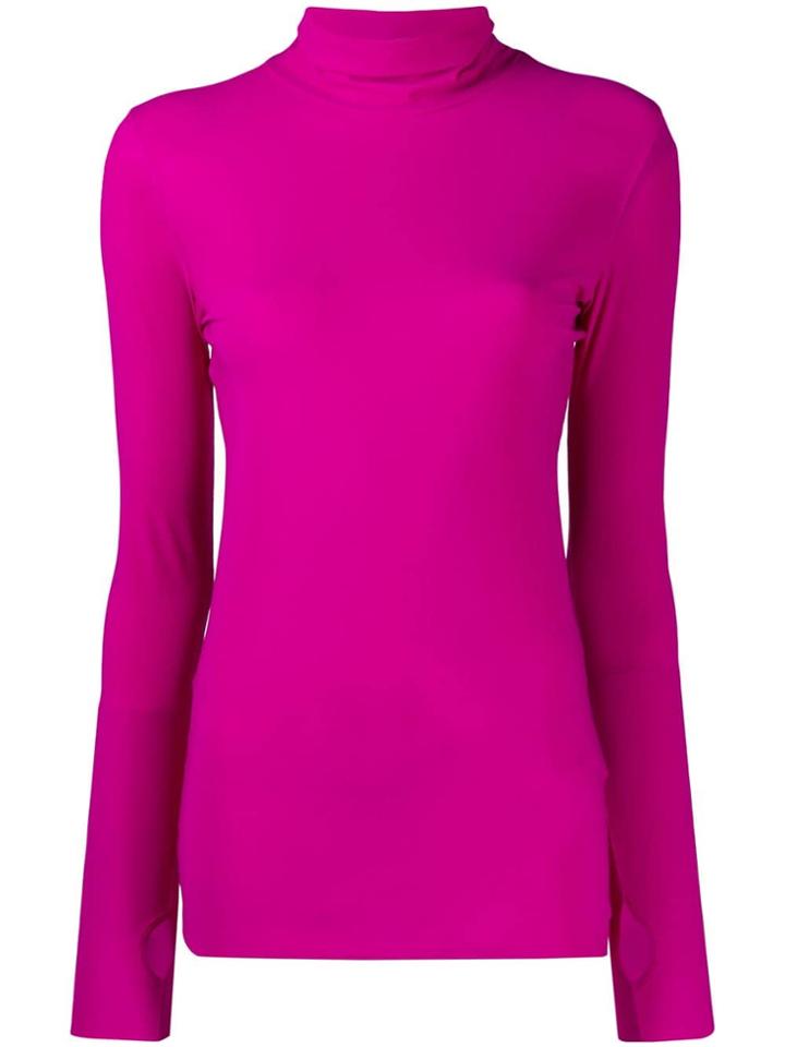 Dorothee Schumacher Thumb Hole Roll Neck Top - Purple
