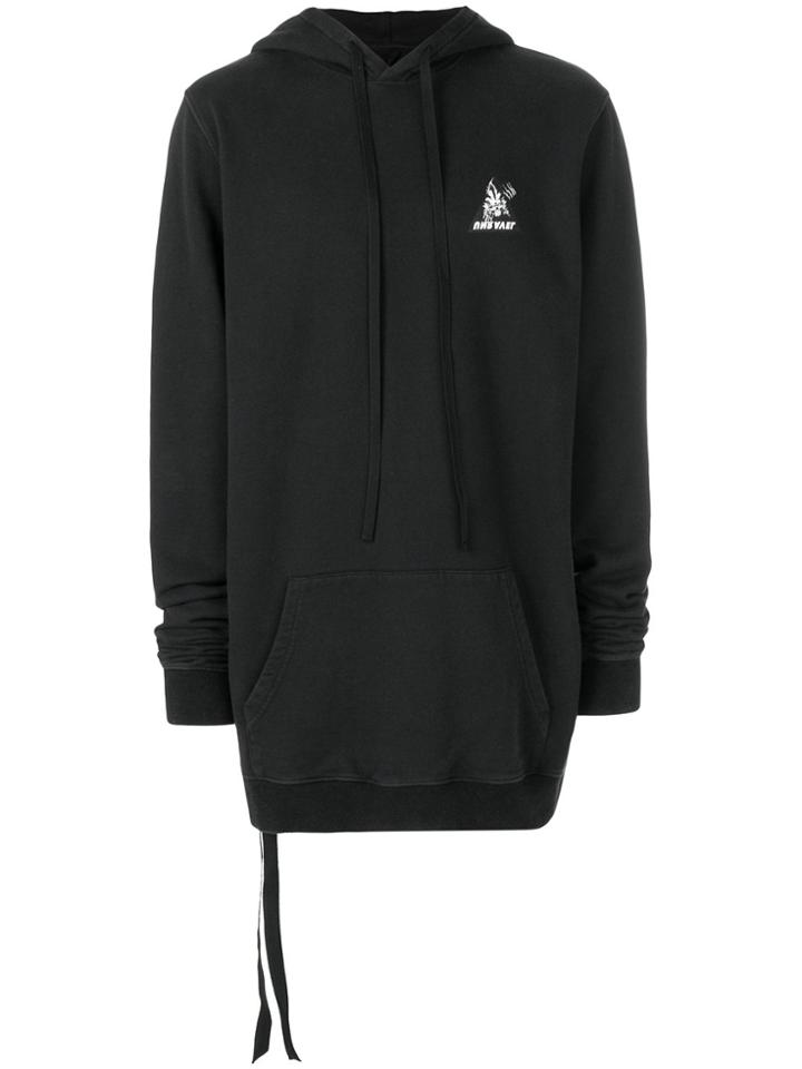 Unravel Project Oversized Skull Print Hoodie - Black