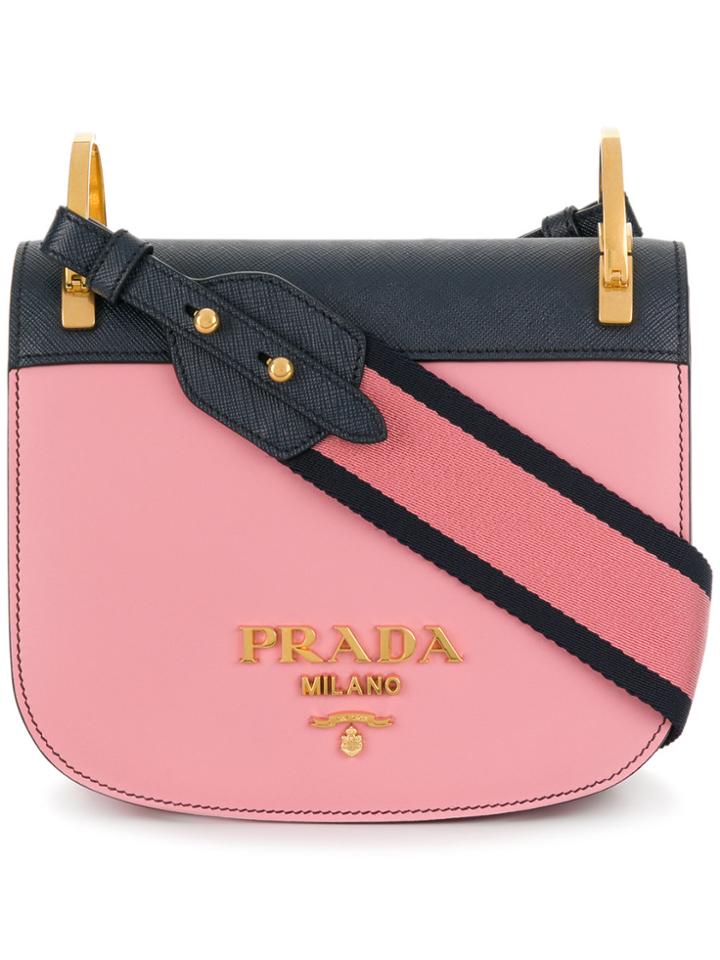 Prada Pionniere Bicolour Nylon Strap Bag - Pink & Purple