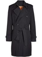 Burberry Cotton Gabardine Trench Coat With Warmer - Blue