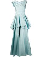 Talbot Runhof Lamé Evening Dress - Blue