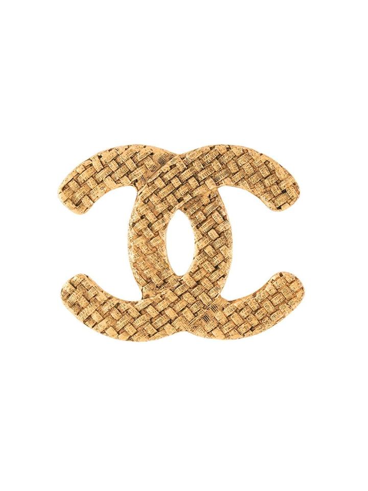 Chanel Pre-owned Cc Logos Brooch - Gold