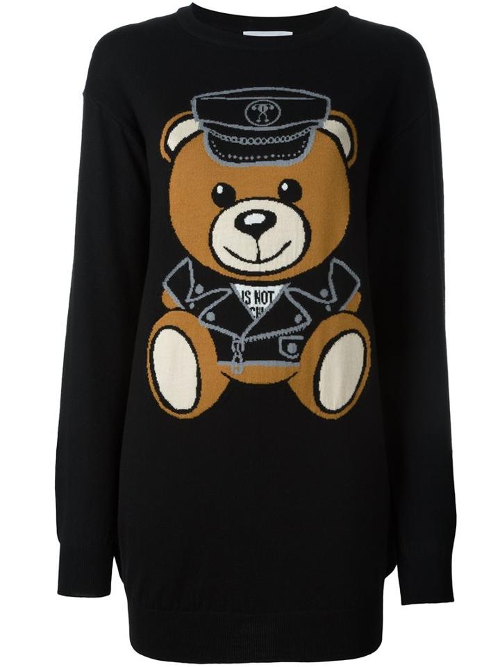 Moschino Biker Teddy Sweater Dress