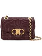 Salvatore Ferragamo Quilted Gancini Flap Cross-body Bag - Red