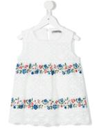Ermanno Scervino Junior - Floral Emboidered Crochet Top - Kids - Cotton/polyester - 6 Yrs, Girl's, White