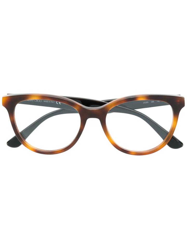 Jimmy Choo Eyewear Round Frame Glasses - Brown