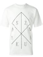 Sankuanz Logo Print T-shirt, Men's, Size: Small, White, Cotton