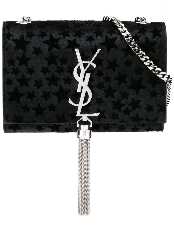 Saint Laurent Small 'kate Monogram' Satchel Bag, Women's, Black
