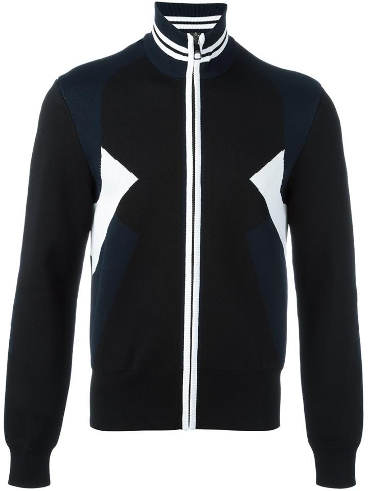 Neil Barrett Colour Block Cardigan, Men's, Size: Xl, Black, Nylon/viscose