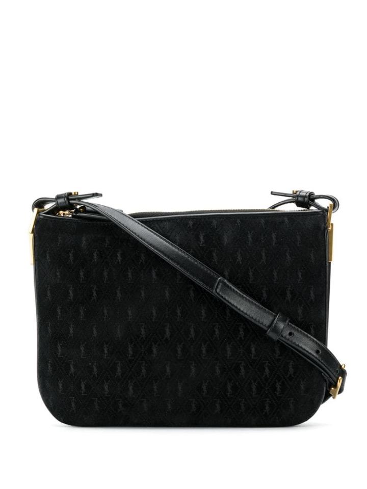 Saint Laurent Logo Pattern Crossbody Bag - Black