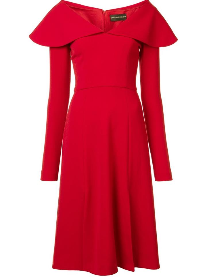 Christian Siriano Cap Shoulder Dress